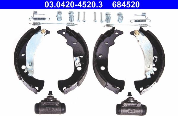 ATE 03.0420-4520.3 - Drum Brake Shoe Set car-mod.net