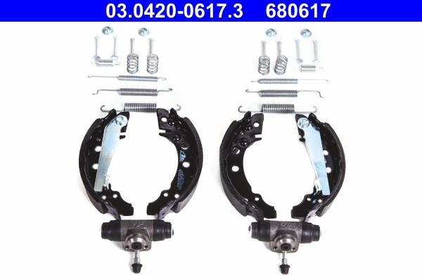 ATE 03.0420-0617.3 - Drum Brake Shoe Set car-mod.net