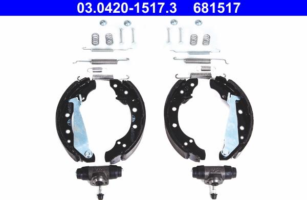 ATE 03.0420-1517.3 - Drum Brake Shoe Set car-mod.net