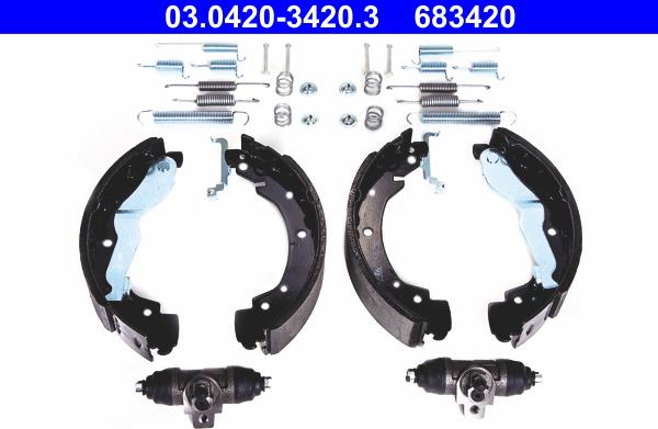 ATE 03.0420-3420.3 - Drum Brake Shoe Set car-mod.net