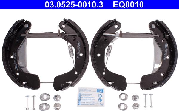 ATE 03.0525-0010.3 - Drum Brake Shoe Set car-mod.net