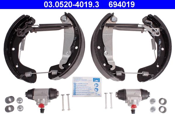 ATE 03.0520-4019.3 - Drum Brake Shoe Set car-mod.net