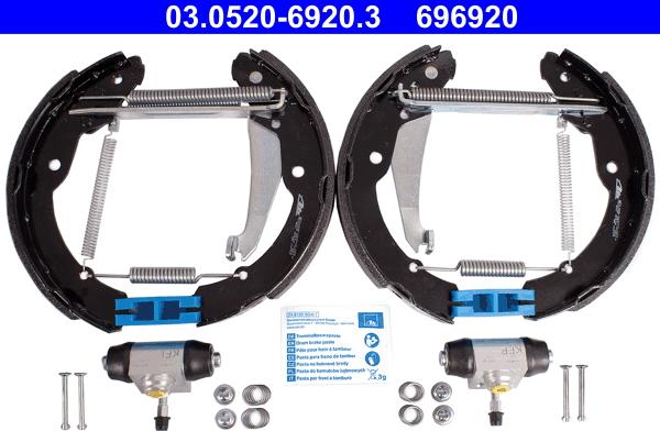 ATE 03.0520-6920.3 - Drum Brake Shoe Set car-mod.net