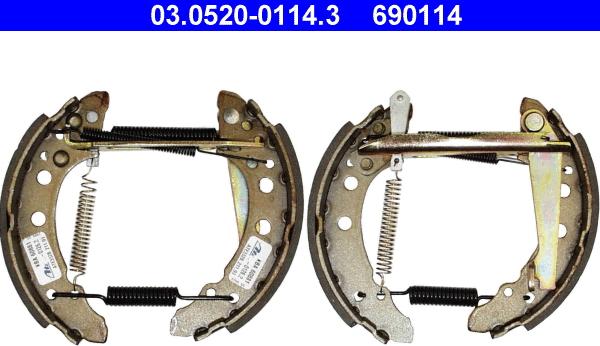 ATE 03.0520-0114.3 - Drum Brake Shoe Set car-mod.net