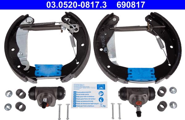 ATE 03.0520-0817.3 - Drum Brake Shoe Set car-mod.net