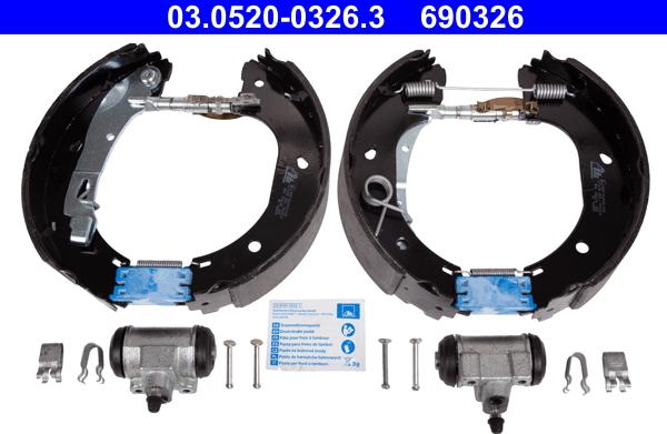 ATE 03.0520-0326.3 - Drum Brake Shoe Set car-mod.net
