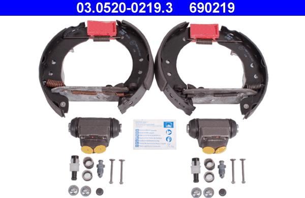 ATE 03.0520-0219.3 - Drum Brake Shoe Set car-mod.net