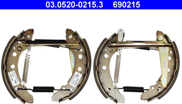 ATE 03.0520-0215.3 - Drum Brake Shoe Set car-mod.net