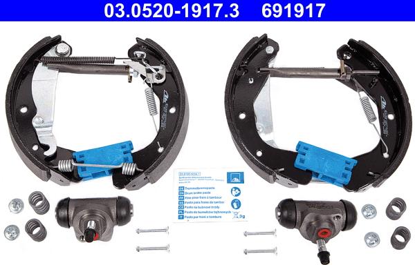 ATE 03.0520-1917.3 - Drum Brake Shoe Set car-mod.net