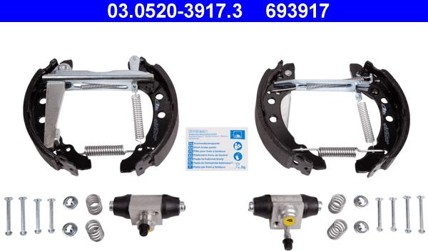ATE 03.0520-3917.3 - Drum Brake Shoe Set car-mod.net