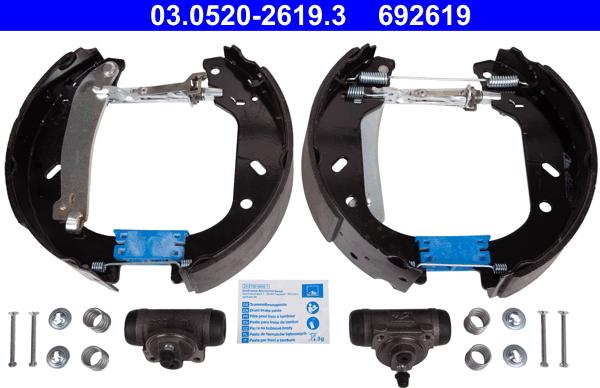 ATE 03.0520-2619.3 - Drum Brake Shoe Set car-mod.net