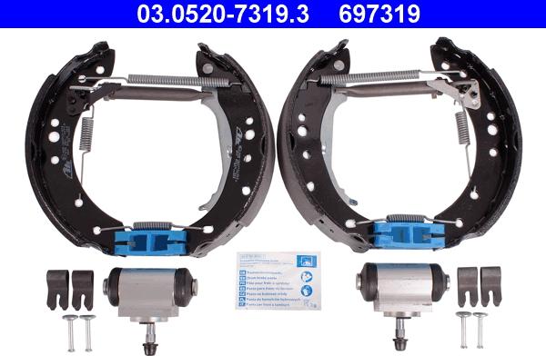 ATE 03.0520-7319.3 - Drum Brake Shoe Set car-mod.net