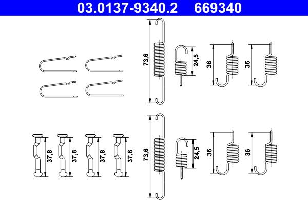 ATE 03.0137-9340.2 - Accessory Kit, parking brake shoes car-mod.net