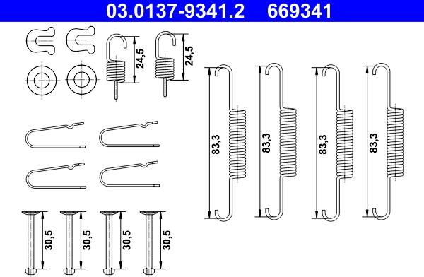 ATE 03.0137-9341.2 - Accessory Kit, parking brake shoes car-mod.net