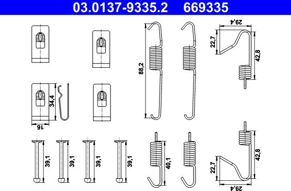 ATE 03.0137-9335.2 - Accessory Kit, parking brake shoes car-mod.net