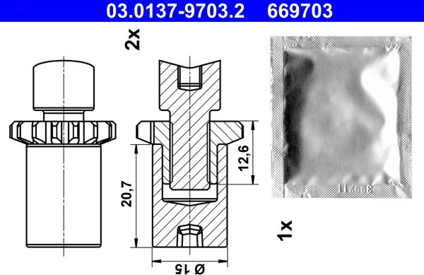 ATE 03.0137-9703.2 - Accessory Kit, parking brake shoes car-mod.net