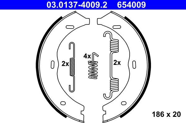 ATE 03.0137-4009.2 - Brake Shoe Set, parking brake car-mod.net