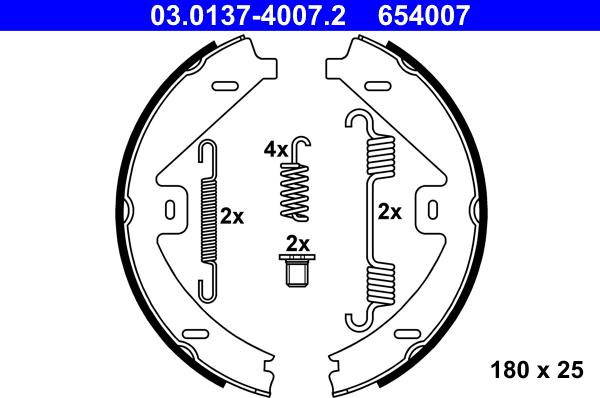 ATE 03.0137-4007.2 - Brake Shoe Set, parking brake car-mod.net
