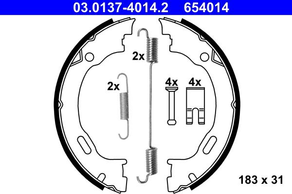 ATE 03.0137-4014.2 - Brake Shoe Set, parking brake car-mod.net