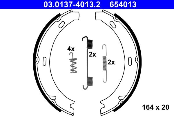 ATE 03.0137-4013.2 - Brake Shoe Set, parking brake car-mod.net