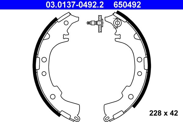 ATE 03.0137-0492.2 - Drum Brake Shoe Set car-mod.net