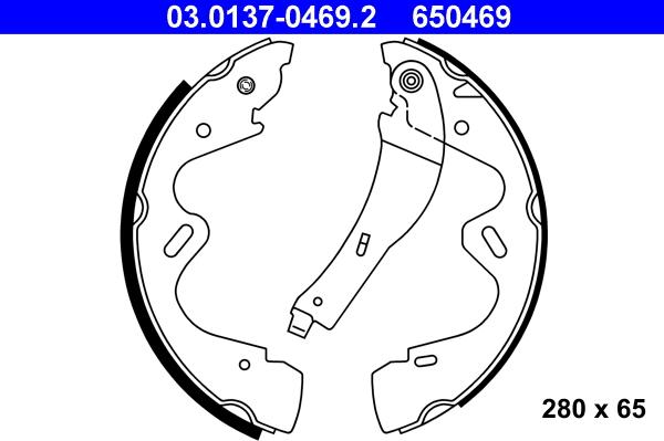 ATE 03.0137-0469.2 - Drum Brake Shoe Set car-mod.net