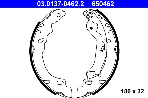 ATE 03.0137-0462.2 - Drum Brake Shoe Set car-mod.net