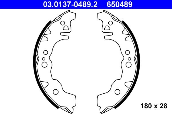 ATE 03.0137-0489.2 - Drum Brake Shoe Set car-mod.net
