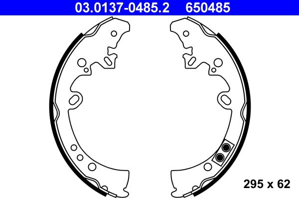 ATE 03.0137-0485.2 - Drum Brake Shoe Set car-mod.net