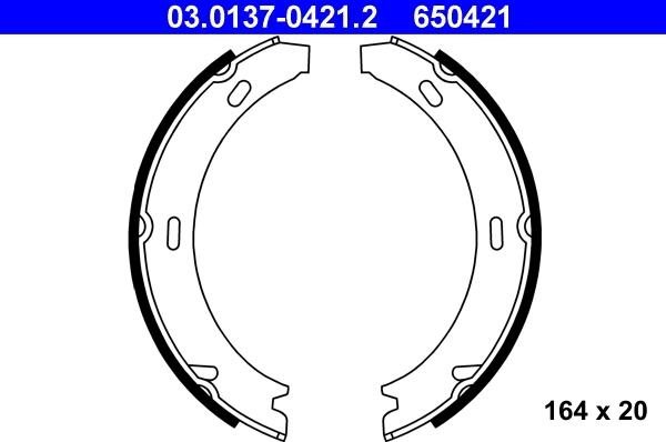 ATE 03.0137-0421.2 - Brake Shoe Set, parking brake car-mod.net
