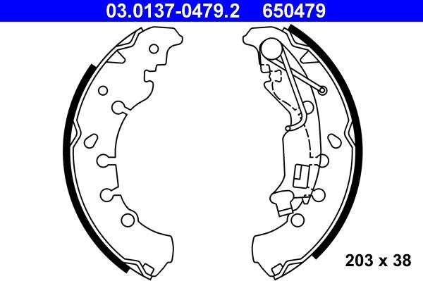 ATE 03.0137-0479.2 - Drum Brake Shoe Set car-mod.net
