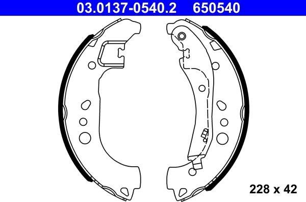 ATE 03.0137-0540.2 - Drum Brake Shoe Set car-mod.net