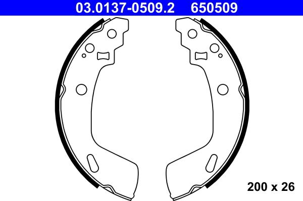 ATE 03.0137-0509.2 - Drum Brake Shoe Set car-mod.net