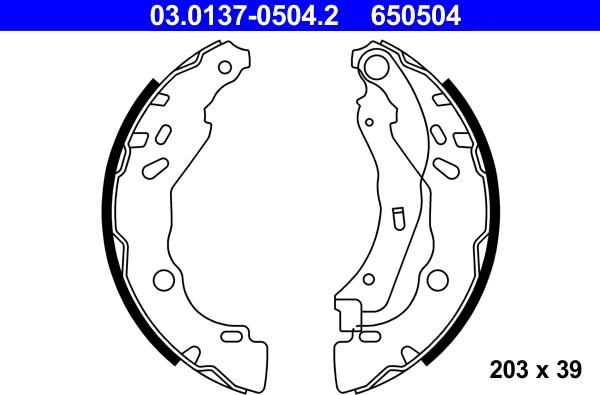ATE 03.0137-0504.2 - Drum Brake Shoe Set car-mod.net