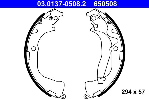ATE 03.0137-0508.2 - Drum Brake Shoe Set car-mod.net
