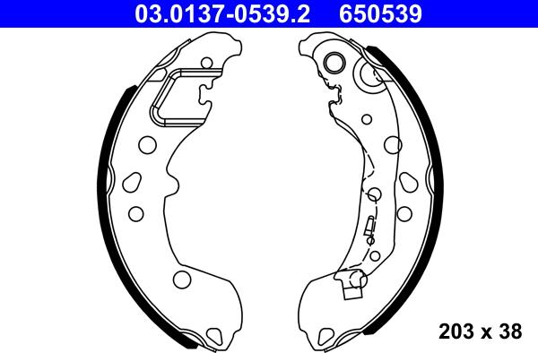 ATE 03.0137-0539.2 - Drum Brake Shoe Set car-mod.net