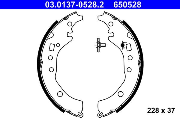 ATE 03.0137-0528.2 - Drum Brake Shoe Set car-mod.net