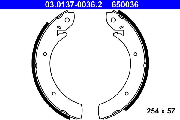 ATE 03.0137-0036.2 - Drum Brake Shoe Set car-mod.net