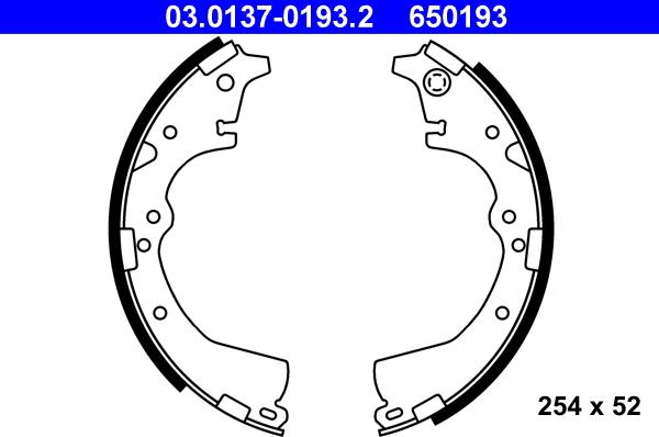 ATE 03.0137-0193.2 - Drum Brake Shoe Set car-mod.net