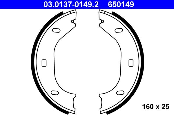 ATE 03.0137-0149.2 - Brake Shoe Set, parking brake car-mod.net