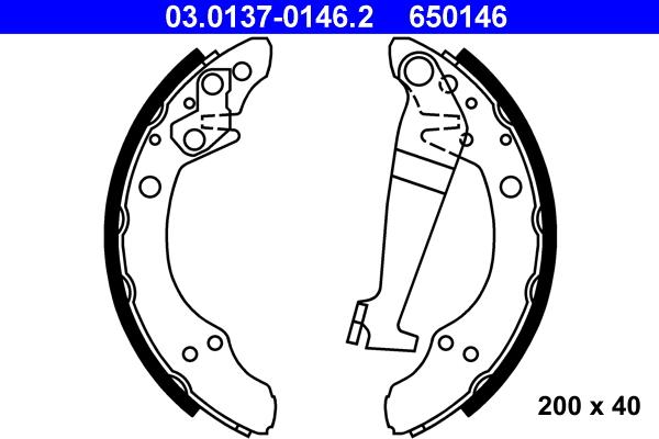ATE 03.0137-0146.2 - Drum Brake Shoe Set car-mod.net