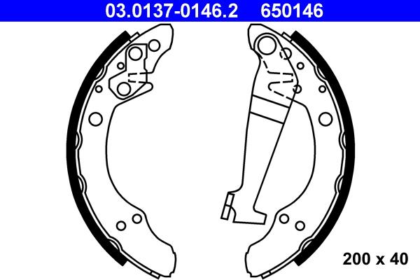 ATE 03.0137-0146.2 - Brake Shoe Set car-mod.net