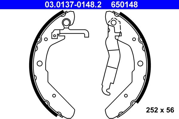 ATE 03.0137-0148.2 - Drum Brake Shoe Set car-mod.net