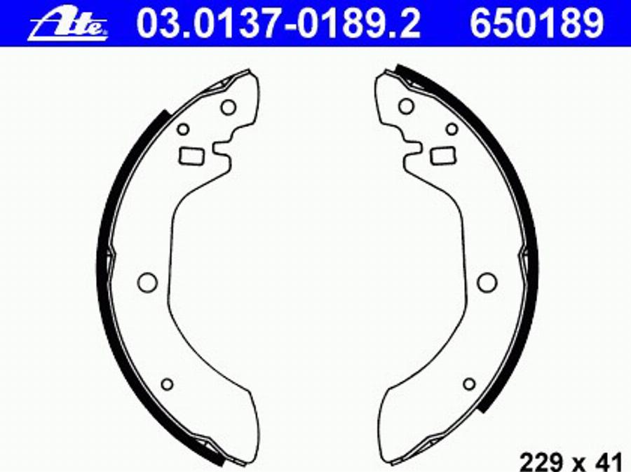 ATE 03.0137-0189.2 - Drum Brake Shoe Set car-mod.net