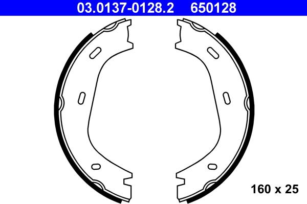 ATE 03.0137-0128.2 - Brake Shoe Set, parking brake car-mod.net
