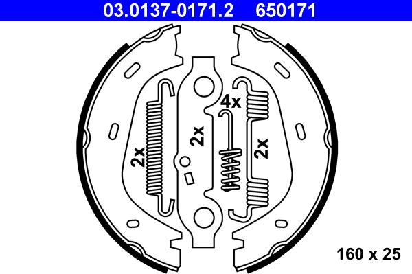 ATE 03.0137-0171.2 - Brake Shoe Set, parking brake car-mod.net