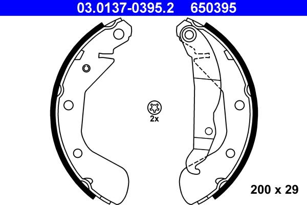 ATE 03.0137-0395.2 - Drum Brake Shoe Set car-mod.net