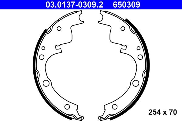 ATE 03.0137-0309.2 - Drum Brake Shoe Set car-mod.net