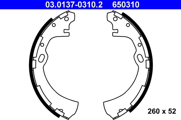 ATE 03.0137-0310.2 - Drum Brake Shoe Set car-mod.net
