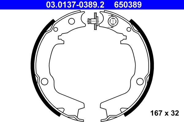 ATE 03.0137-0389.2 - Brake Shoe Set, parking brake car-mod.net